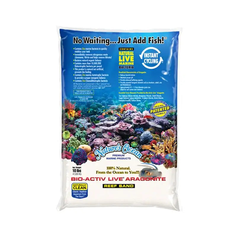 Natural White Sabbia Viva Premium Live Aragonite Sand for Aquariums 4.5kg 