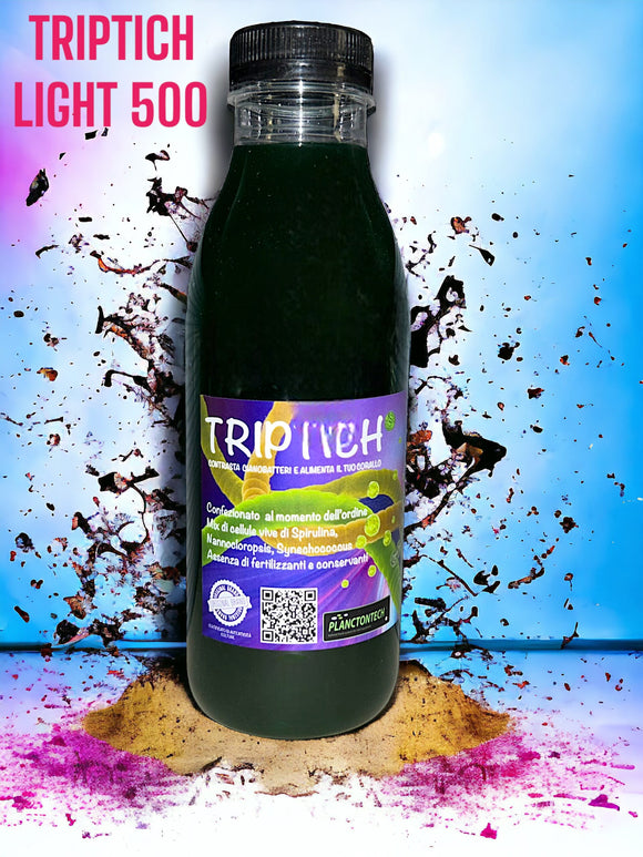 PLANCTONTECH  TRIPTICH LIGHT 500 ml - Microalghe ricche di proteine amminoacidi carboidrati e acidi grassi