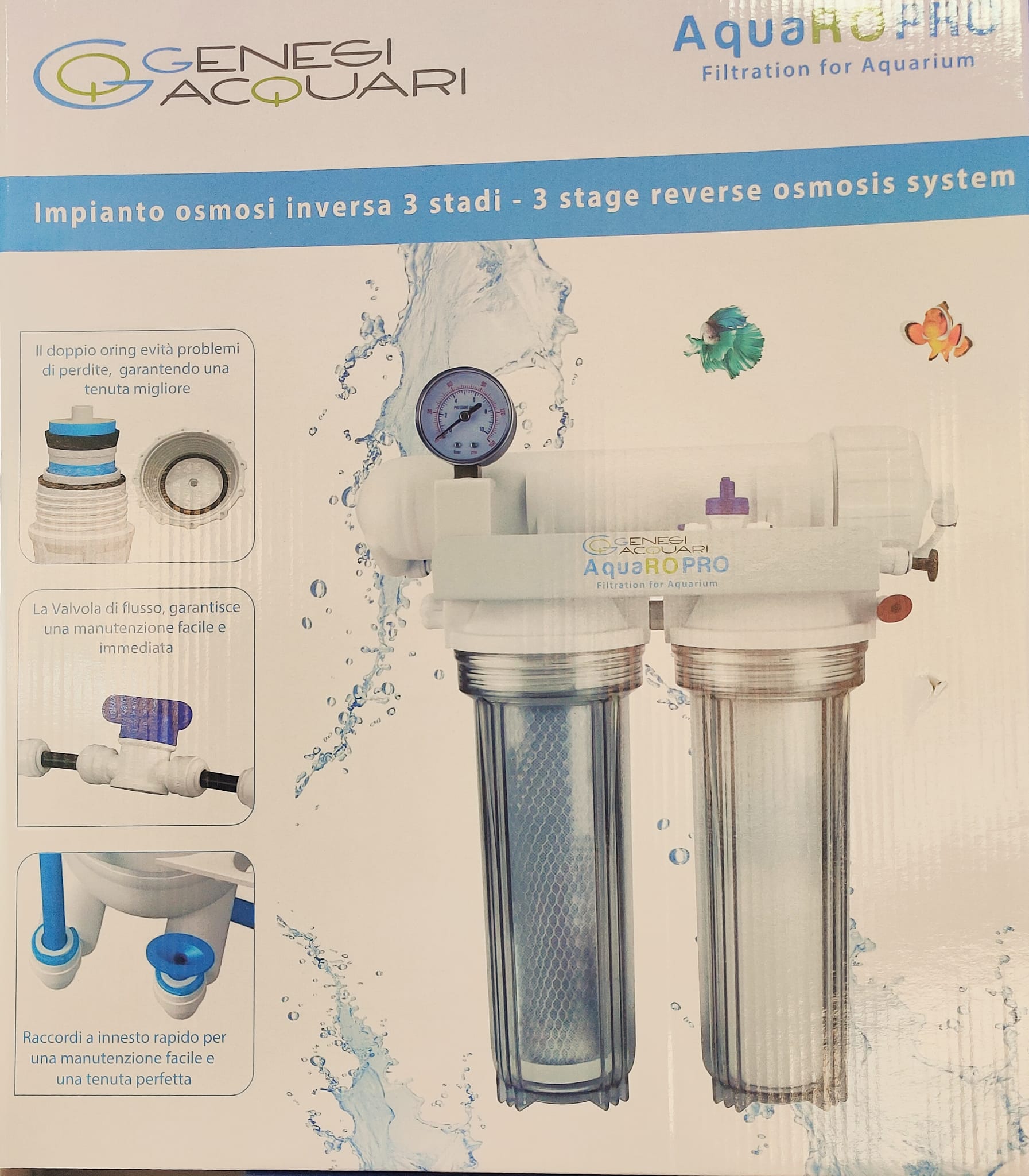 GENESI AquaRO PRO - Impianto osmosi 3 stadi 50 galloni con