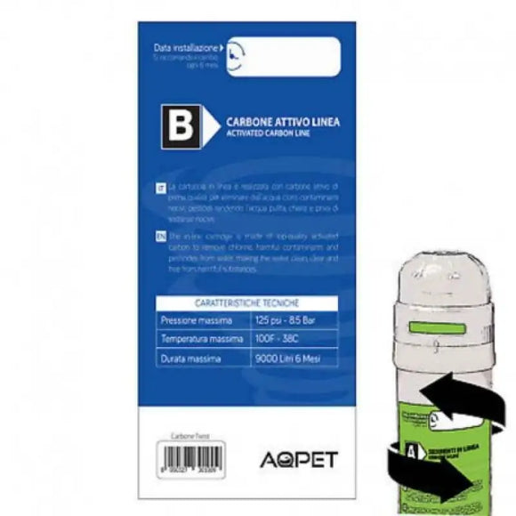 AQ PET Twist B - Ricambio filtro carbone - IMPIANTI OSMOSI