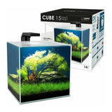Cubetto d’acquario ASKOLL Cyano Cube con piante verdi e filtro interno