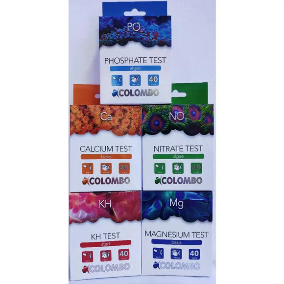 COLOMBO Test Triade Plus - Kit CA+KH+MG+NO3+PO4 acqua marina