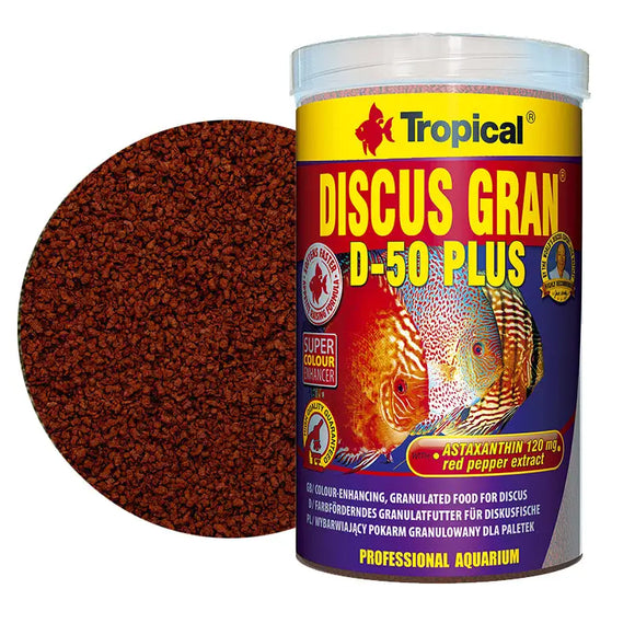 TROPICAL Discus Gran d-50 Plus - Mangime in granuli 250 ml -